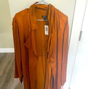 Torrid Copper Dotted Jacquard Trench Jacket